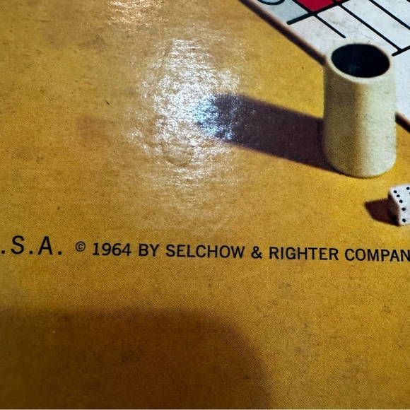 PARCHEESI Board Game - Gold Seal Edition No. 2 - Vintage 1964 Selchow & Righter - Picture 3 of 16